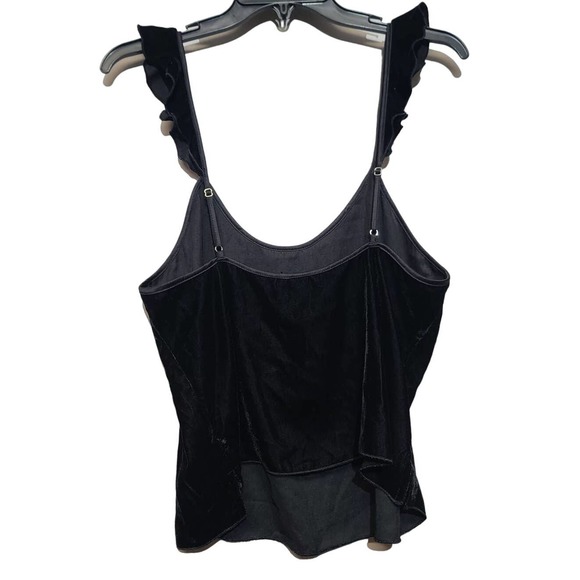Victoria’s Secret Velvet Ruffle Cami Black NWT Medium - Picture 3 of 4